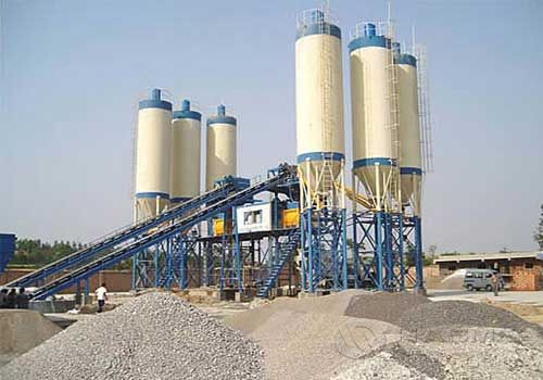 HZS75 concrete mixing plant composition and advantages